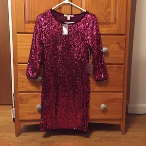 Maroon sequin dress
