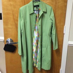 Lime green rain coat