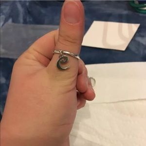 James Avery dangle "C" charm ring size 8
