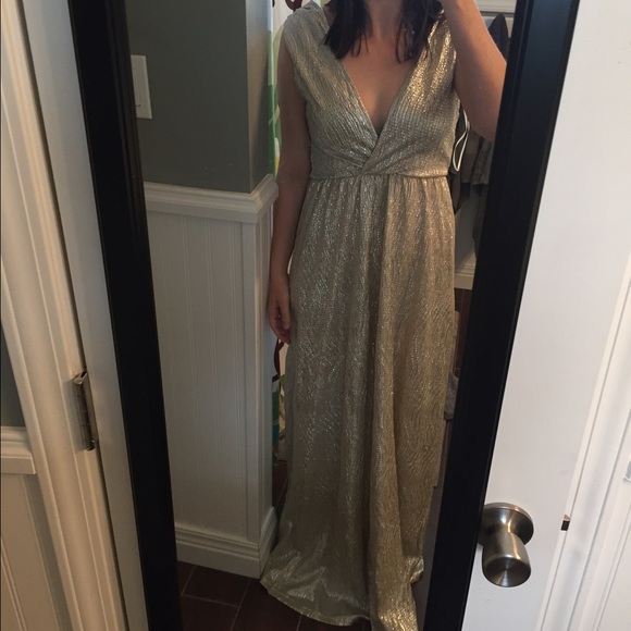 2 LEFT! LuLu's gold maxi dress! - Picture 2 of 2