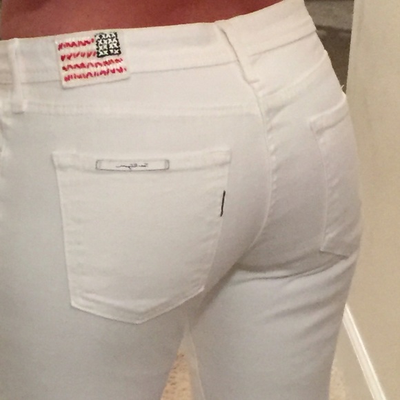 True Religion Brianna Skinny White Jeans