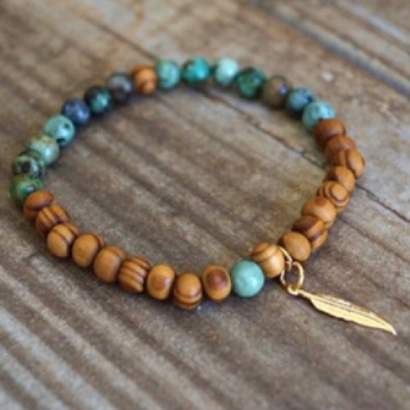 SALE // Yin Yang Natural Stone Wood Bracelets - Picture 2 of 4