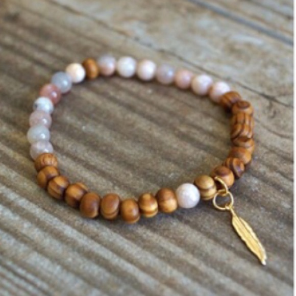 SALE // Yin Yang Natural Stone Wood Bracelets - Picture 3 of 4