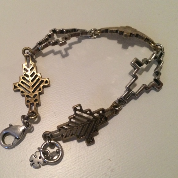 Silver and brass geometric bracelet by Lucky