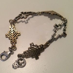 Silver and brass geometric bracelet by Lucky