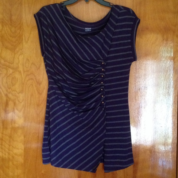 A.N.A top - Purple with gray stripes
