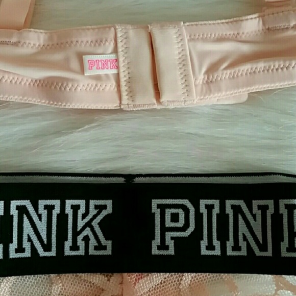 NWT Pink Vs Push Up Bra & Panty Thong - Picture 3 of 3