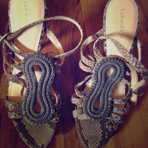 New Calvin Klein snakeskin heels