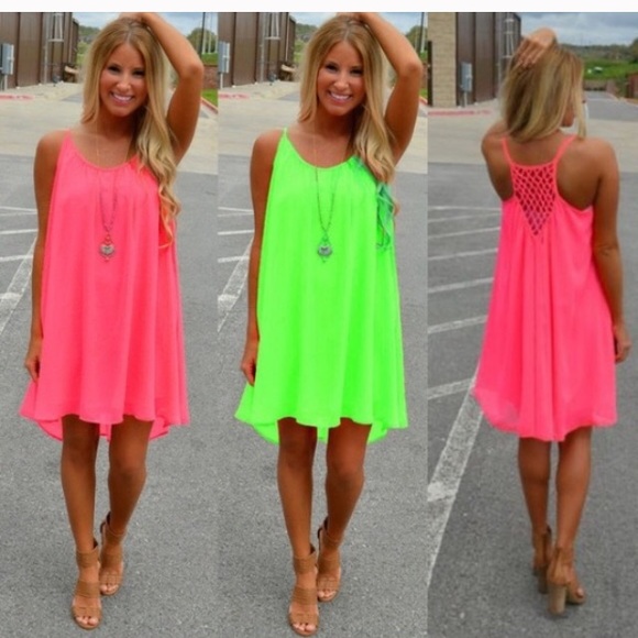 ☀️Summer Clearance☀️ Neon Beach Party Dress - Picture 2 of 4