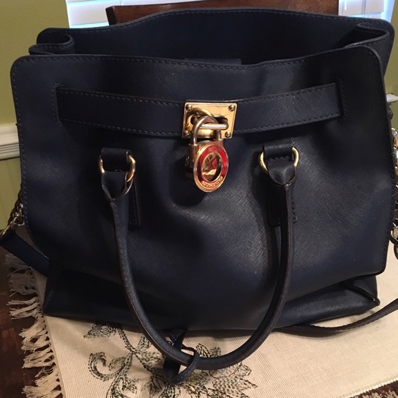 Michael kors large purse and wallet, navy blue