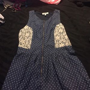 Denim polka dotted romper