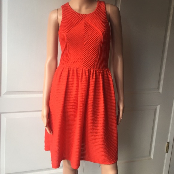 Fit and flare orange anthro dress.  Price firm