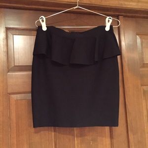 BCBG black peplum bondage skirt.