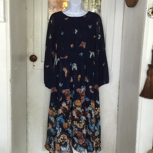 Designer Butterfly Print Midi Dress 💙💙💙 - Picture 1 of 4