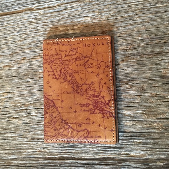 Patricia Nash map print leather passport holder
