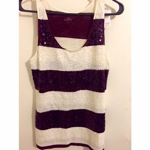Striped Sequined Tank Top