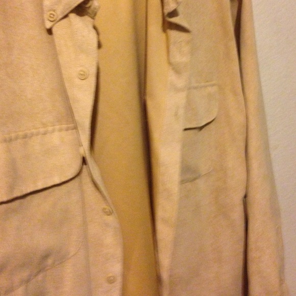 Soft suede men's button down long sleeve - Picture 2 of 2