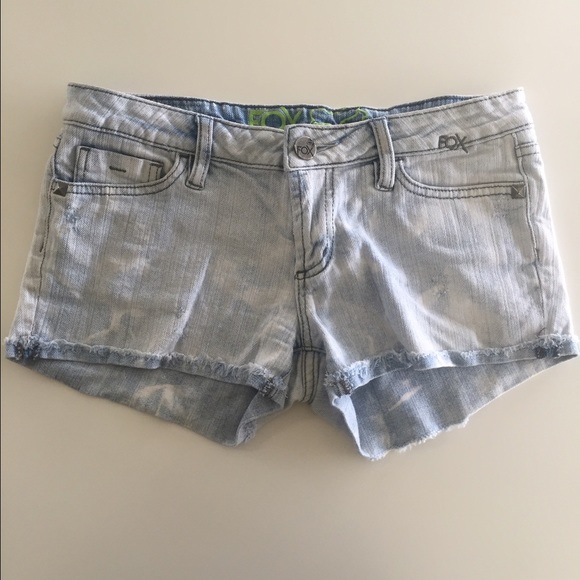 Fox light wash denim shorts