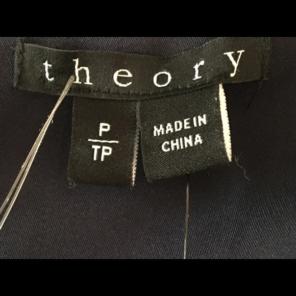 NWT Theory Navy Silk Drawstring Waist Dress - Picture 5 of 5