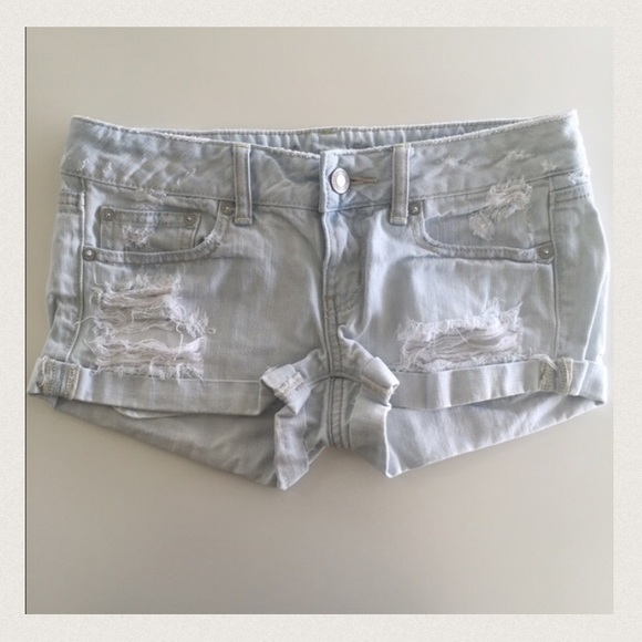 American Eagle Outfitters light wash denim shorts