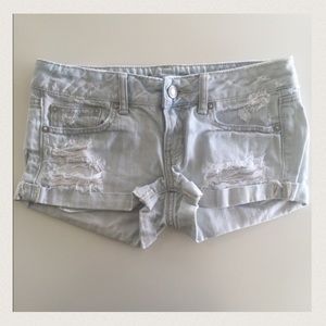 American Eagle Outfitters light wash denim shorts