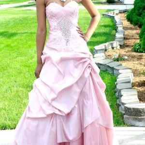 Pink Crystal Prom Dress Size 2