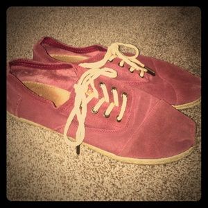 TOMS Maroon Suede Tie SZ 11