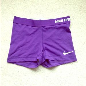 Purple 3" Nike Pros