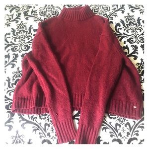 Maroon turtleneck crop sweater from American Eagle