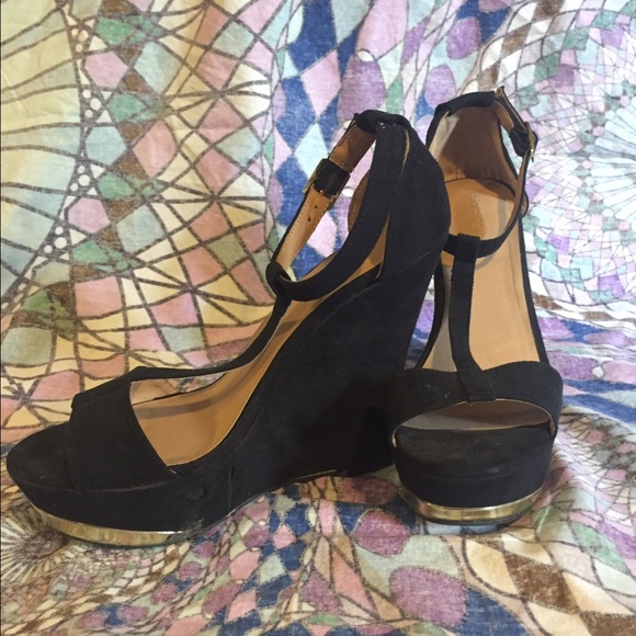 Black & gold wedge - Picture 1 of 4