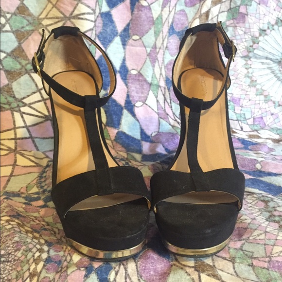 Black & gold wedge - Picture 2 of 4