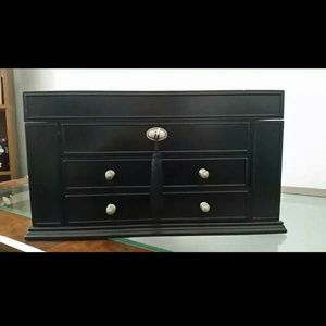 Large locking black jewelry box