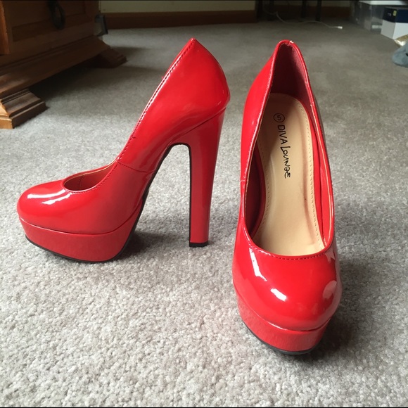 Red Platform Heels