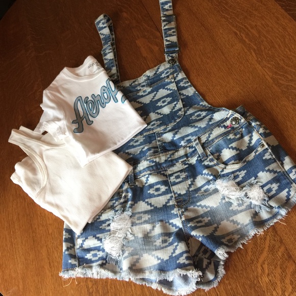 Dollhouse Pants - Dollhouse shortalls bundle - Aeropostale T & tank