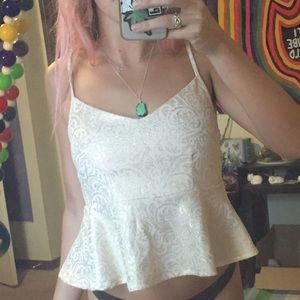 Cream peplum top