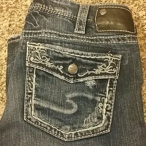 Crop silver jeans