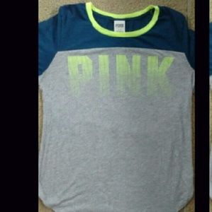 Green and Gray Pink Long Sleeve Shirt