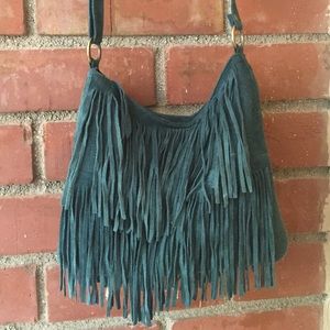 Brandy Melville Suede Double Fringe Purse