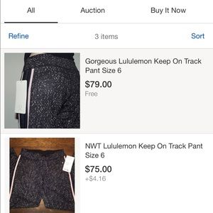 Lululemon Keep on Track pant sz 4 ISO