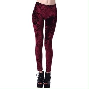 New Burgundy velvet leggings