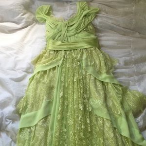 Mint green lace long dress