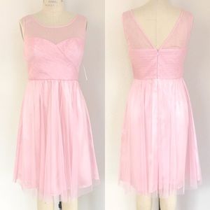 Jessica Simpson Pink V-neck Sleeveless Mesh Dress