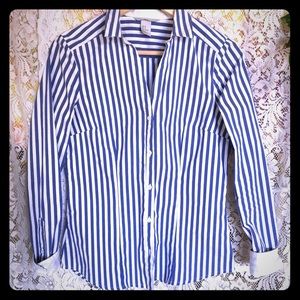 H&M striped business button up blouse