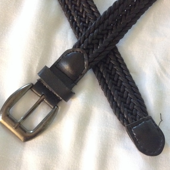 Black waxed cord braided belt - Picture 2 of 2
