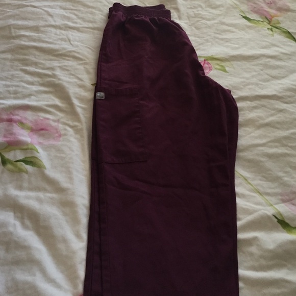 Burgundy scrub pants