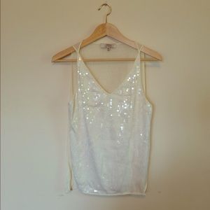 White Sequin Dress Tank