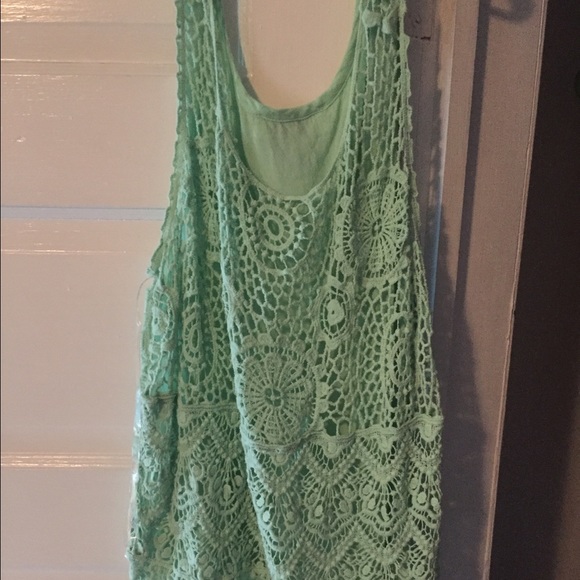 Mint green crochet top