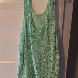Mint green crochet top