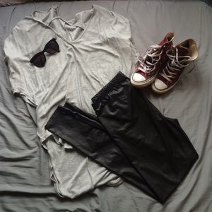 black leather leggings