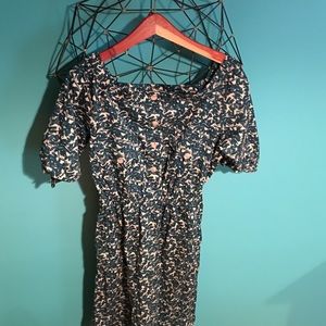 Off-shoulder vintage inspired teal H&M dress (10)